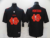 Nike 49ers 16 Joe Montana Black Shadow Logo Limited Jersey Dzhi,baseball caps,new era cap wholesale,wholesale hats